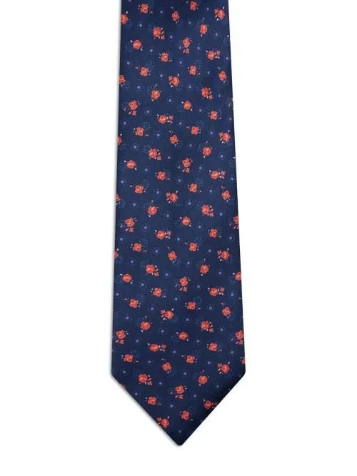 Lorenzo Cana Cravata Uomo In Seta Floreale - Nero - Fatto A Mano - Lunghezza 150 Cm, Larghezza 8 Cm