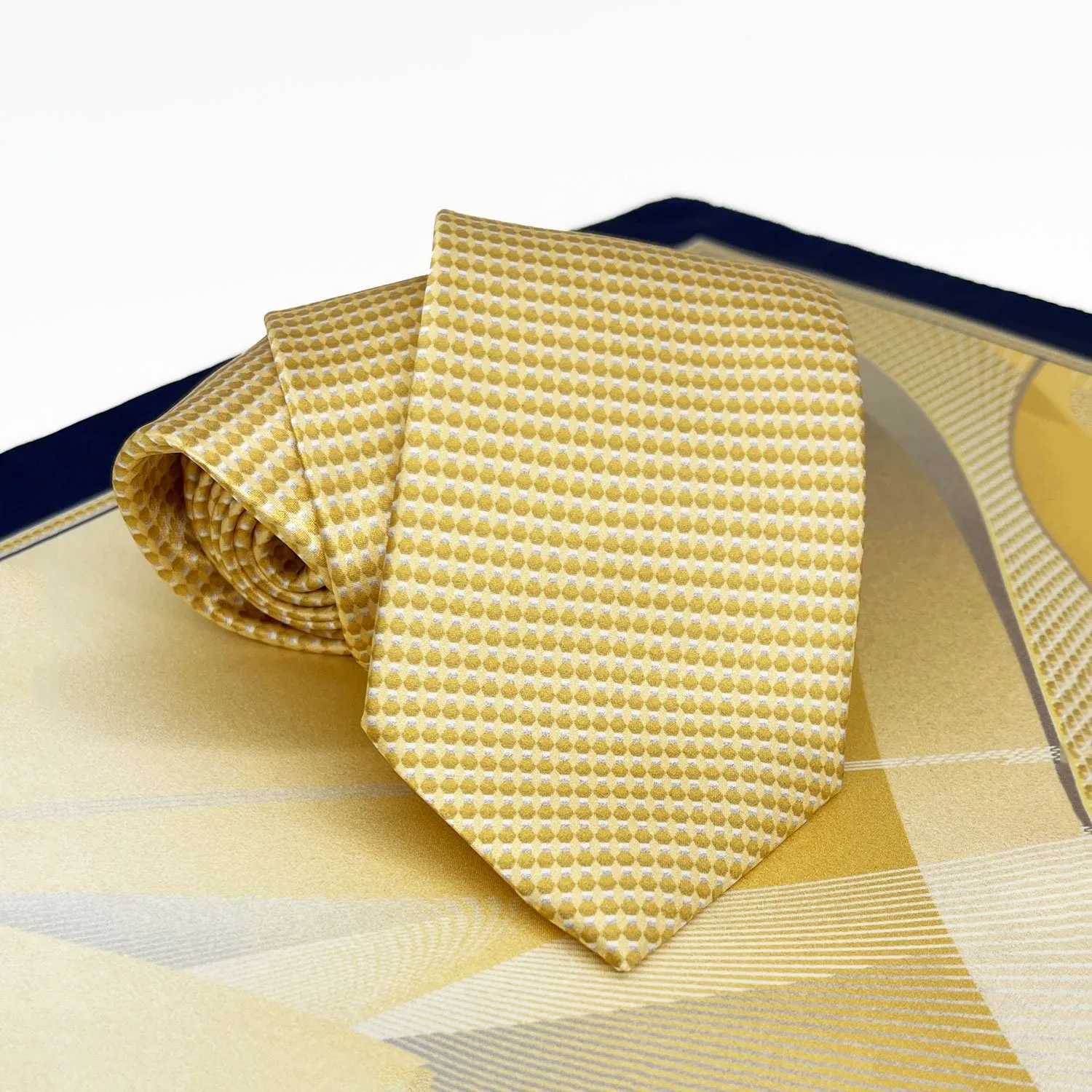 mustard tie and hanky set