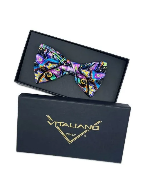 Silk Bow Tie with Multicolor Floral Pattern