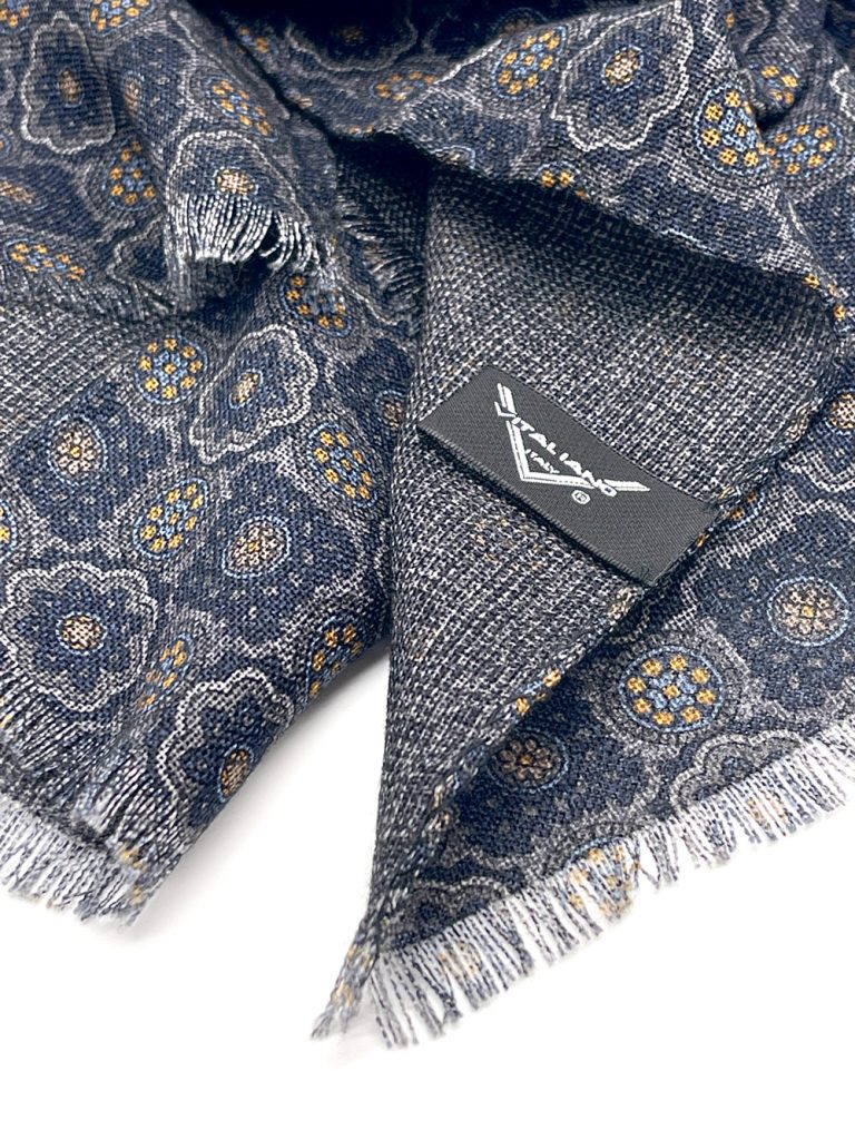 Cravate Vintage AMMENDOLA 100% Soie Bleue – Homme – Italie – Self Tipped