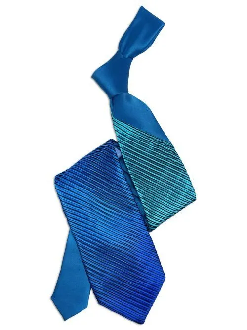 Cravatta Plissè Sfumata Verde e Blu