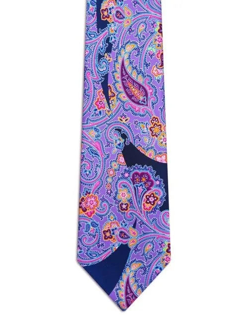 Signature Lilac Tie with Paisley and Flowers