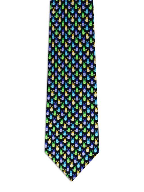 Classic Black Tie with Multicolored Bunnies