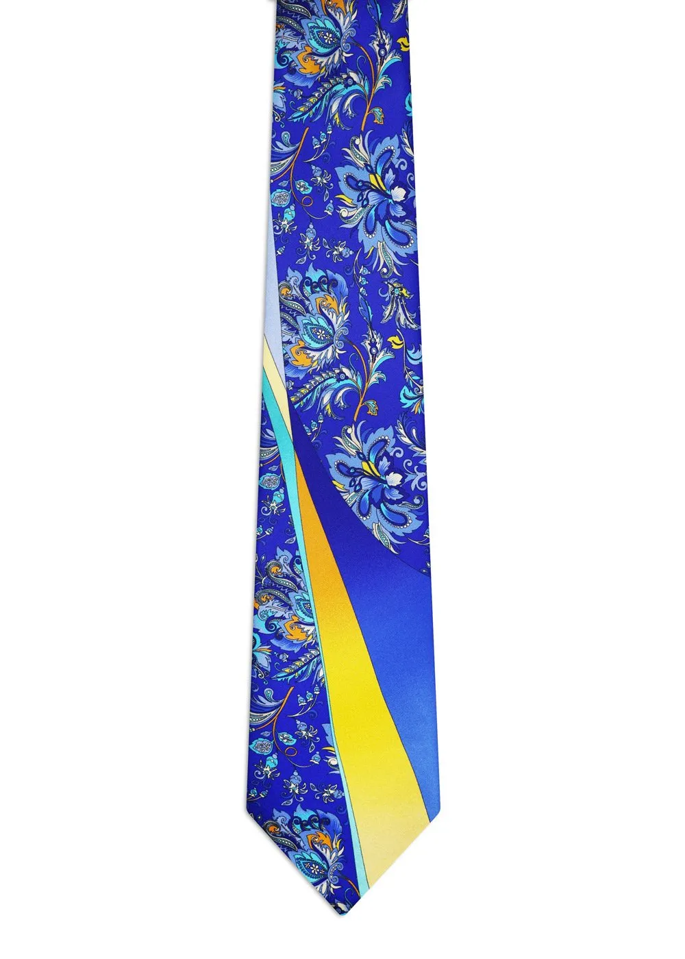Signature Bluette Tie with Tropical Flowers and Ribbons - Image 2
