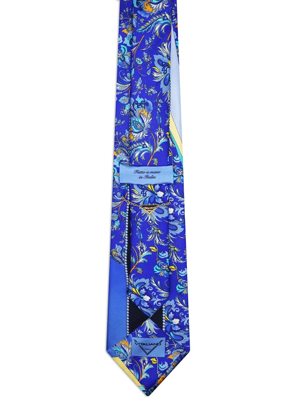 Signature Bluette Tie with Tropical Flowers and Ribbons - Image 3