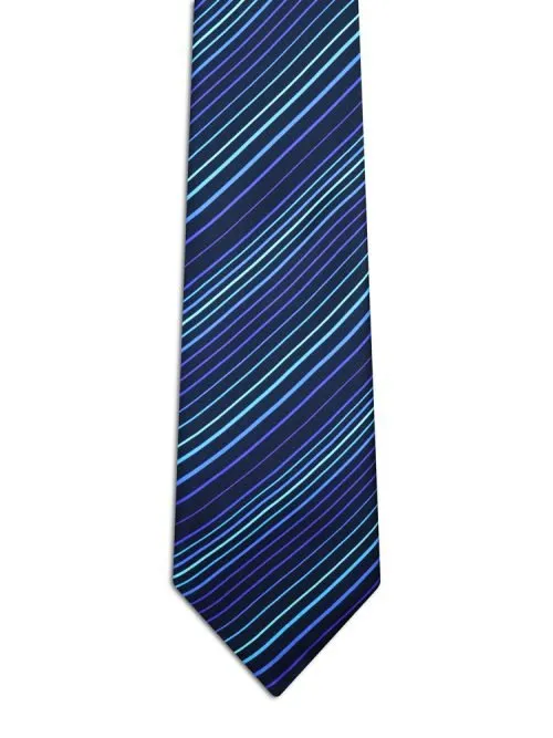 Classic Blue Tie with Multicolor Stripes <sup style="background-color: #aa9b63; text-transform: capitalize; color: #FFFFFF">NEW</sup>
