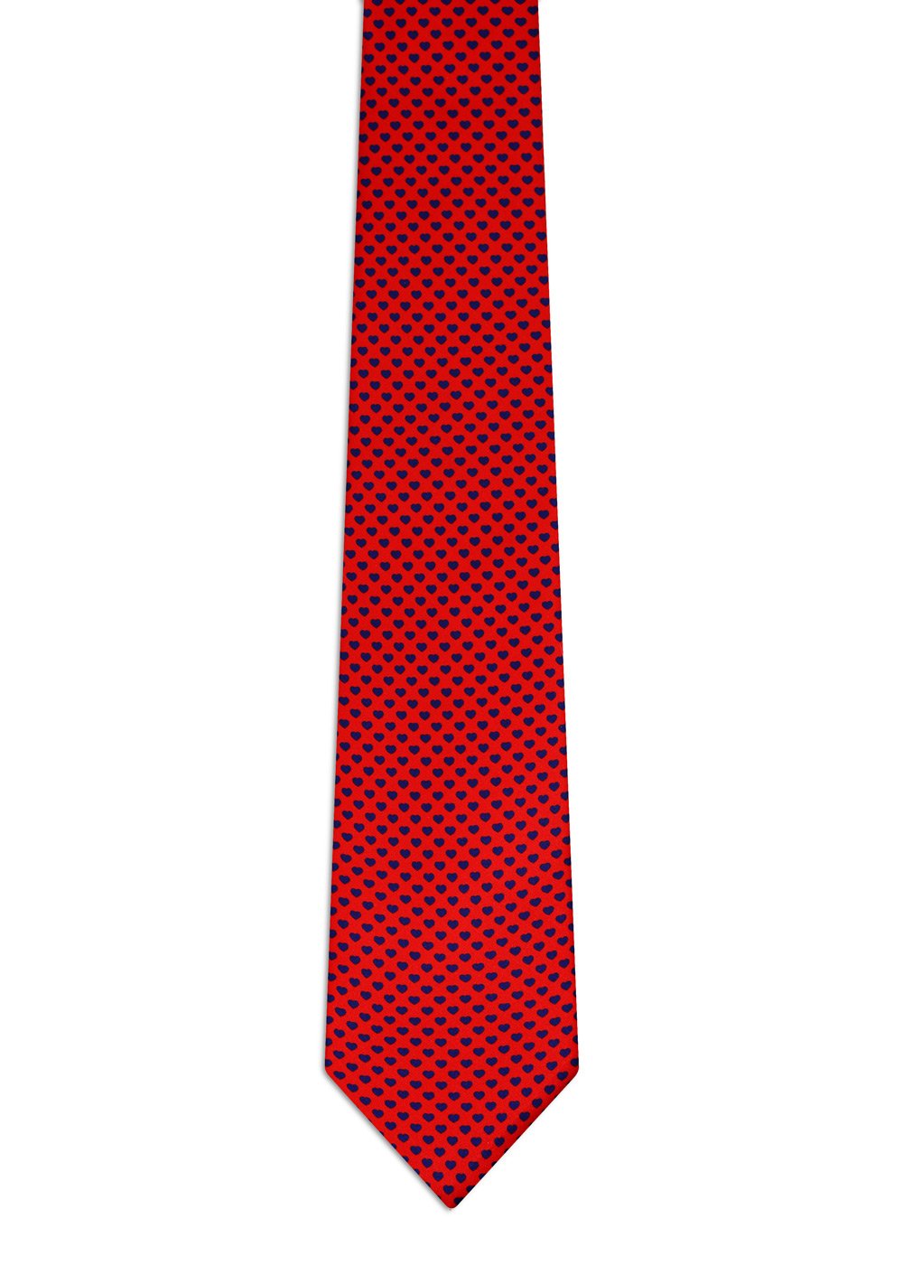 Classic Red Tie with Blue Hearts <sup style="background-color: #aa9b63; text-transform: capitalize; color: #FFFFFF">NEW</sup> - Image 3