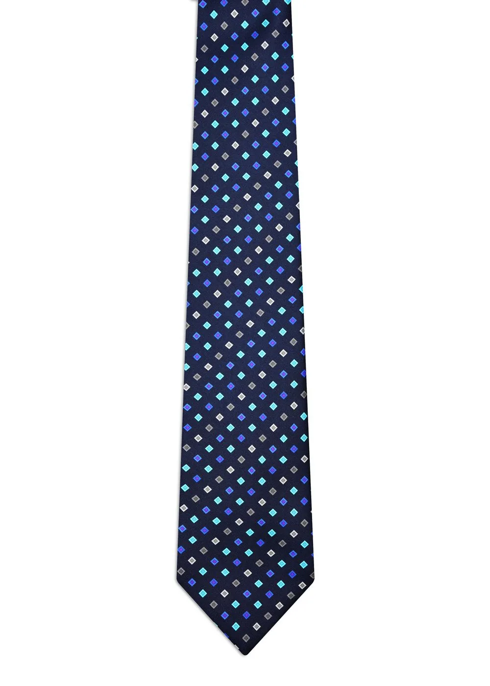 Cravatta Classica Blu con micro quadretti multicolore <sup style="background-color: #aa9b63; text-transform: capitalize; color: #FFFFFF">NUOVO</sup> - immagine 2