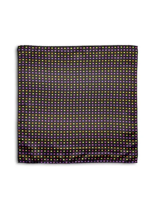 Black Handkerchief with multicolored micro squares <sup style="background-color: #aa9b63; text-transform: capitalize; color: #FFFFFF">NEW</sup>