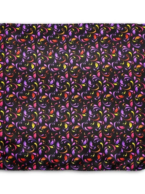 Black Handkerchief with multicolored baroque motif <sup style="background-color: #aa9b63; text-transform: capitalize; color: #FFFFFF">NEW</sup>