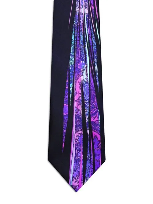 Signature Blue Tie with Pink, Blue, and Turquoise Paisley and ribbons <sup style="background-color: #aa9b63; text-transform: capitalize; color: #FFFFFF">NEW</sup>