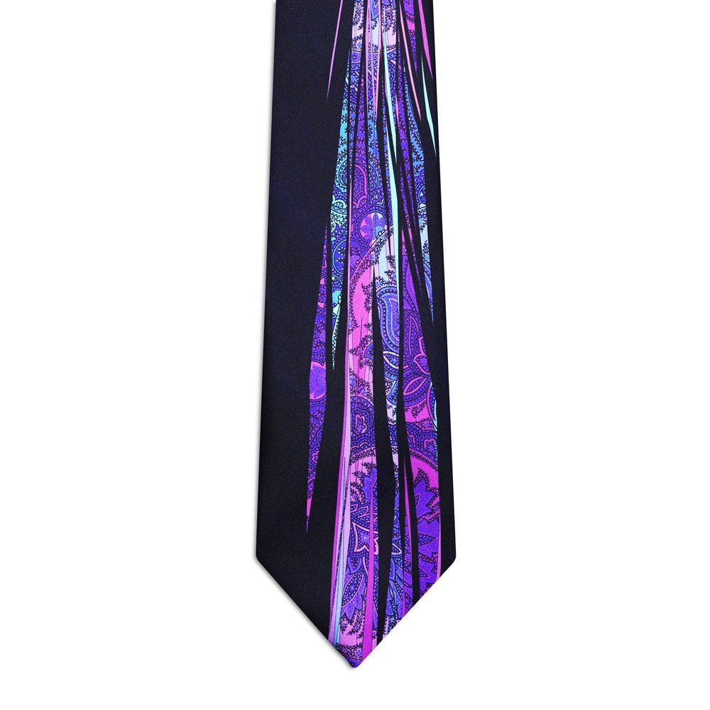 Cravatta Signature Blu con paisley Rosa, Blu e Turchese e nastri <sup style="background-color: #aa9b63; text-transform: capitalize; color: #FFFFFF">NUOVO</sup>