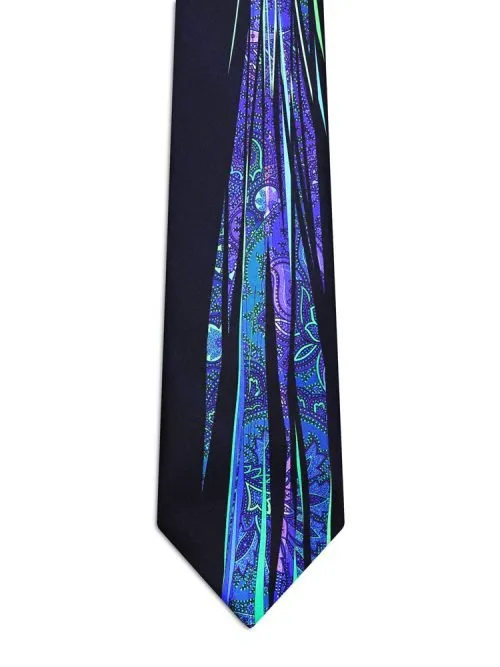 Signature Blue Tie with Green, Light Blue, and Blue Paisley and ribbons <sup style="background-color: #aa9b63; text-transform: capitalize; color: #FFFFFF">NEW</sup>
